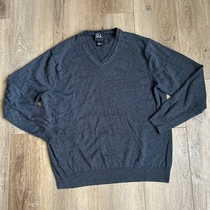 Jos. A. Bank gray v neck pima cotton traveler sweater size xl